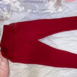 Red leggings